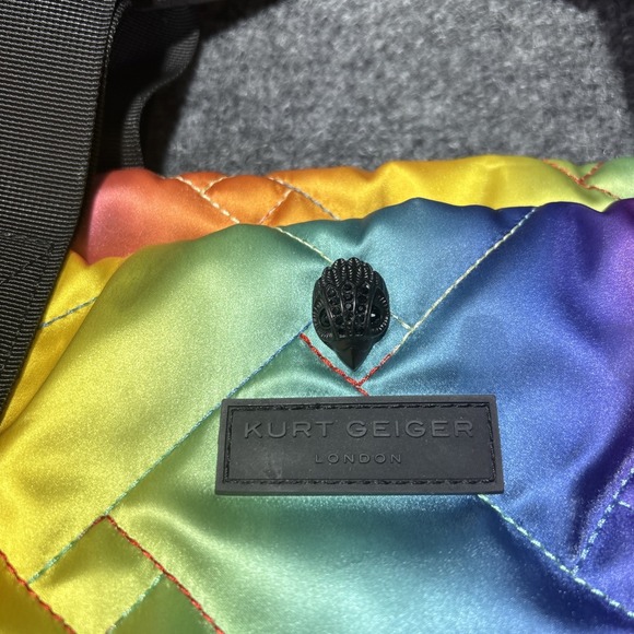 Kurt Geiger New London Nylon Shopper Rainbow Tote Bag Travel Bag - Picture 2 of 12